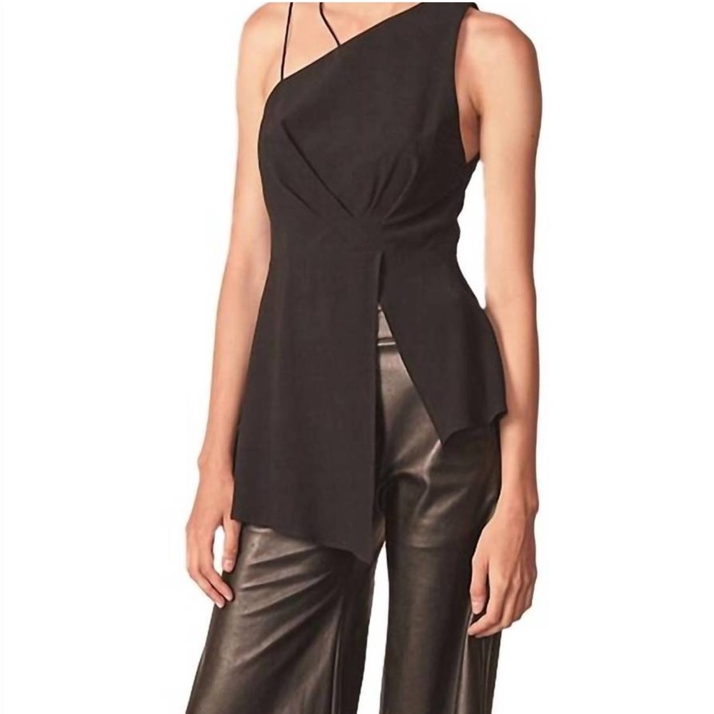 NWT Allen Schwartz Alice one shoulder black top sizes 6 and 10 - Picture 1 of 3